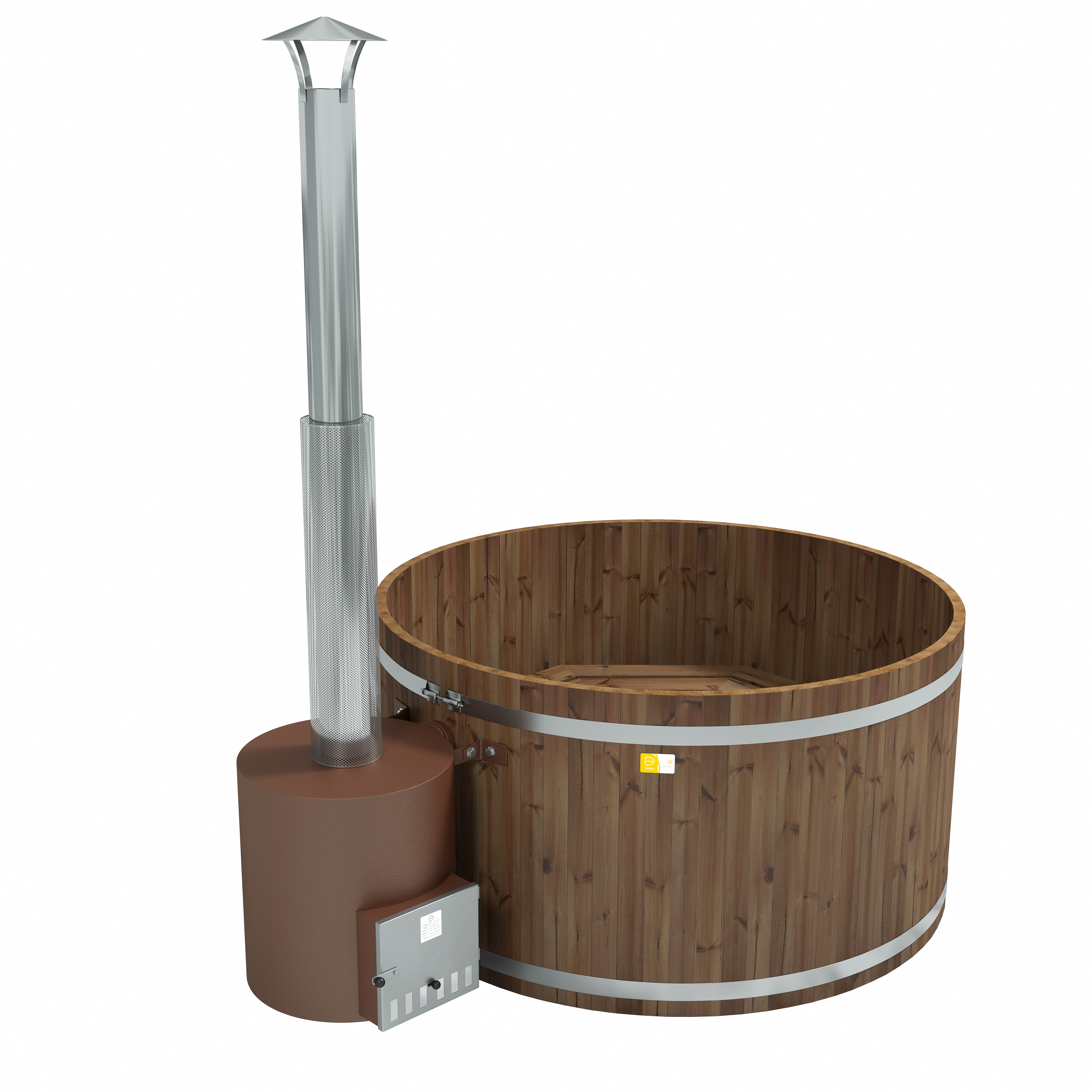 Holz Badezuber Woody L Thermoholz mit Ofen Tube