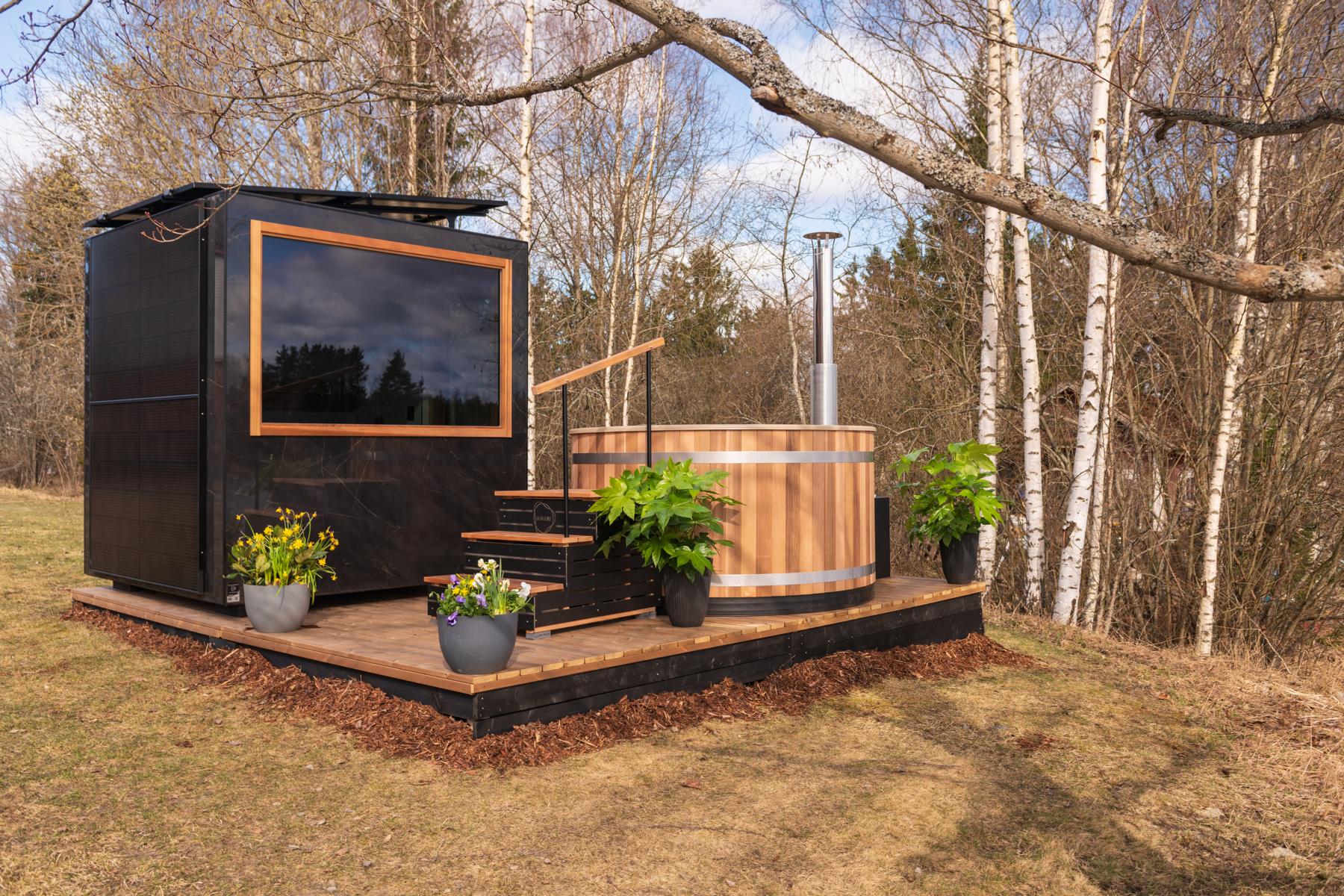 Kunststoff Badefass Family L (Ø 200 cm) Red Cedar