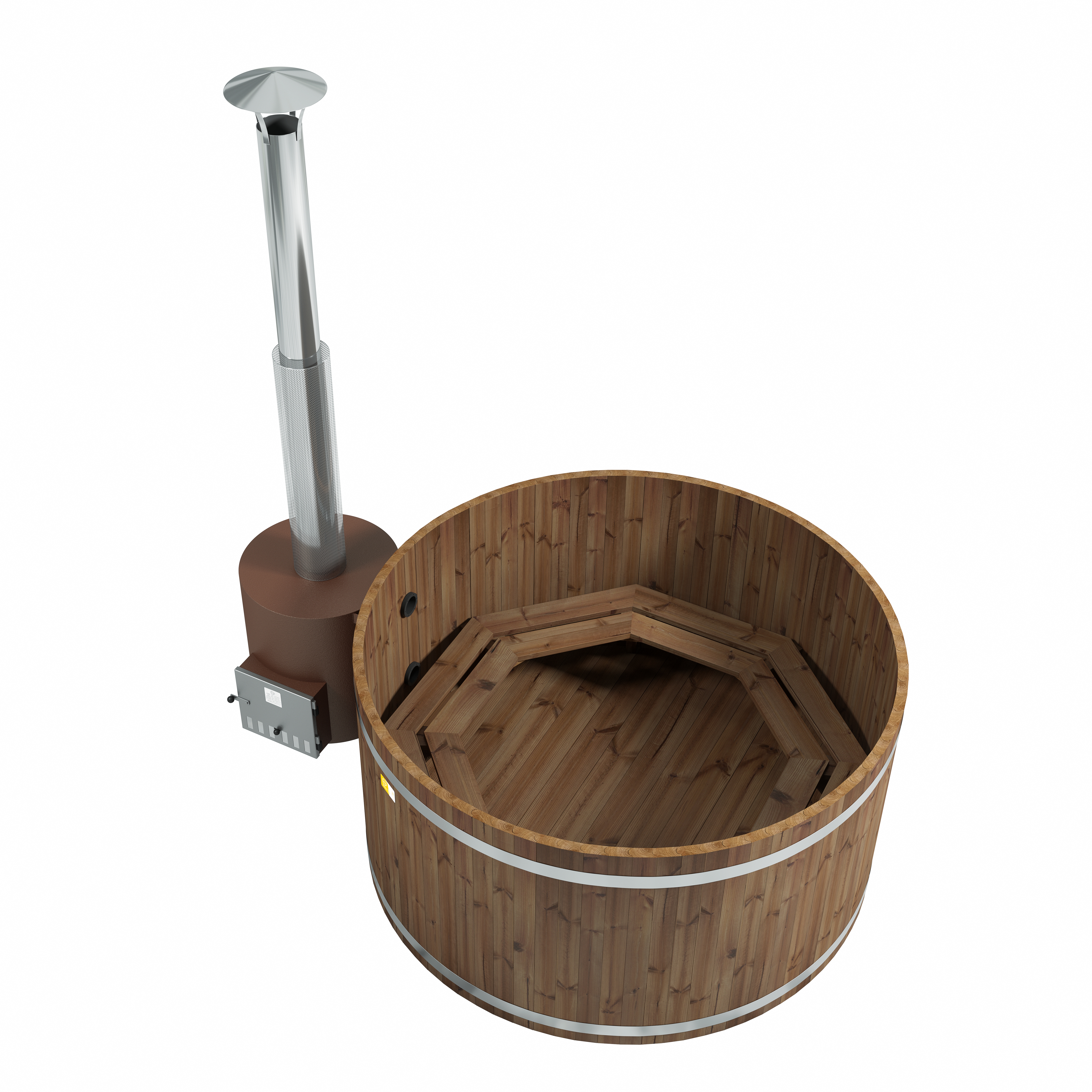 Holz Badezuber Woody L Thermoholz mit Ofen Tube