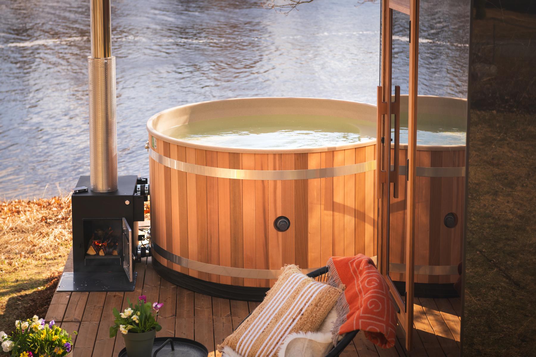 Kunststoff Badefass Family L (Ø 200 cm) Red Cedar