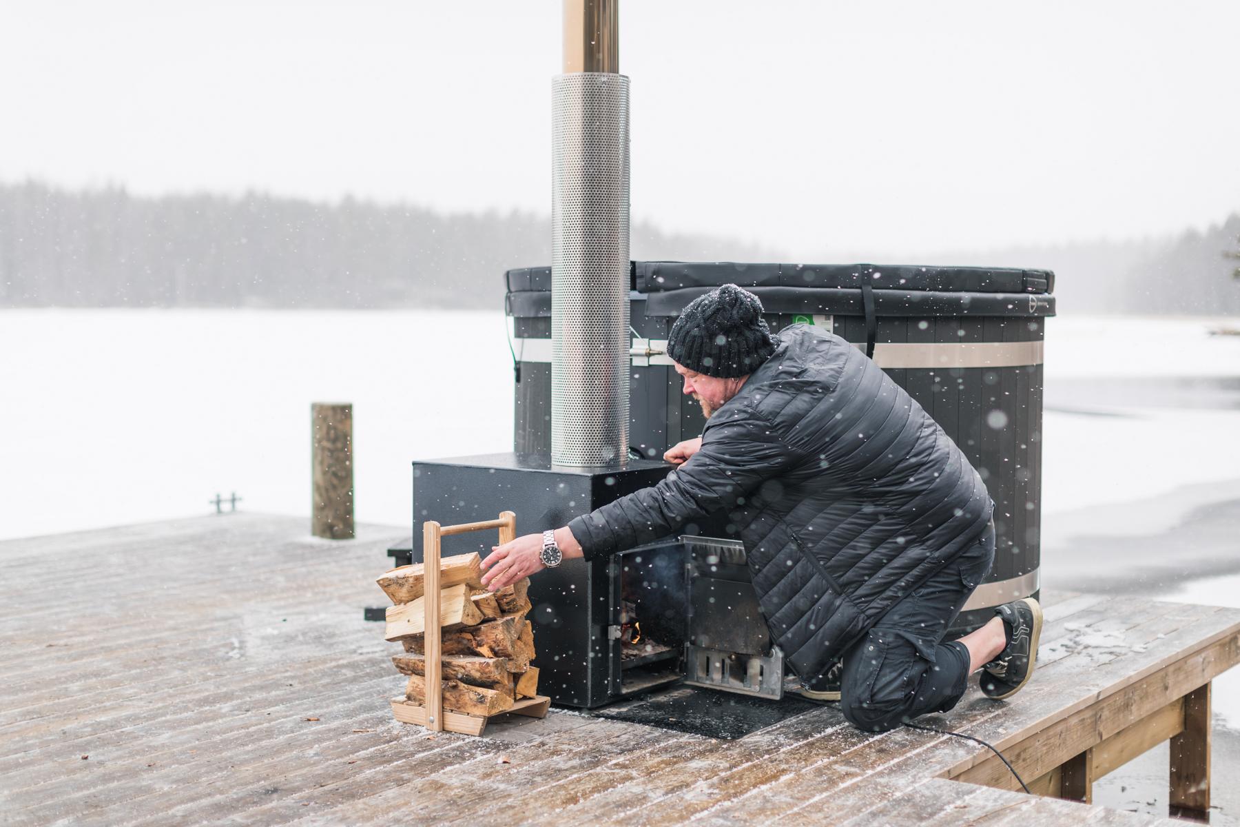 Kunststoff Badefass Steady M (Ø 170 cm) Eco Plank (Nachtschwarz)