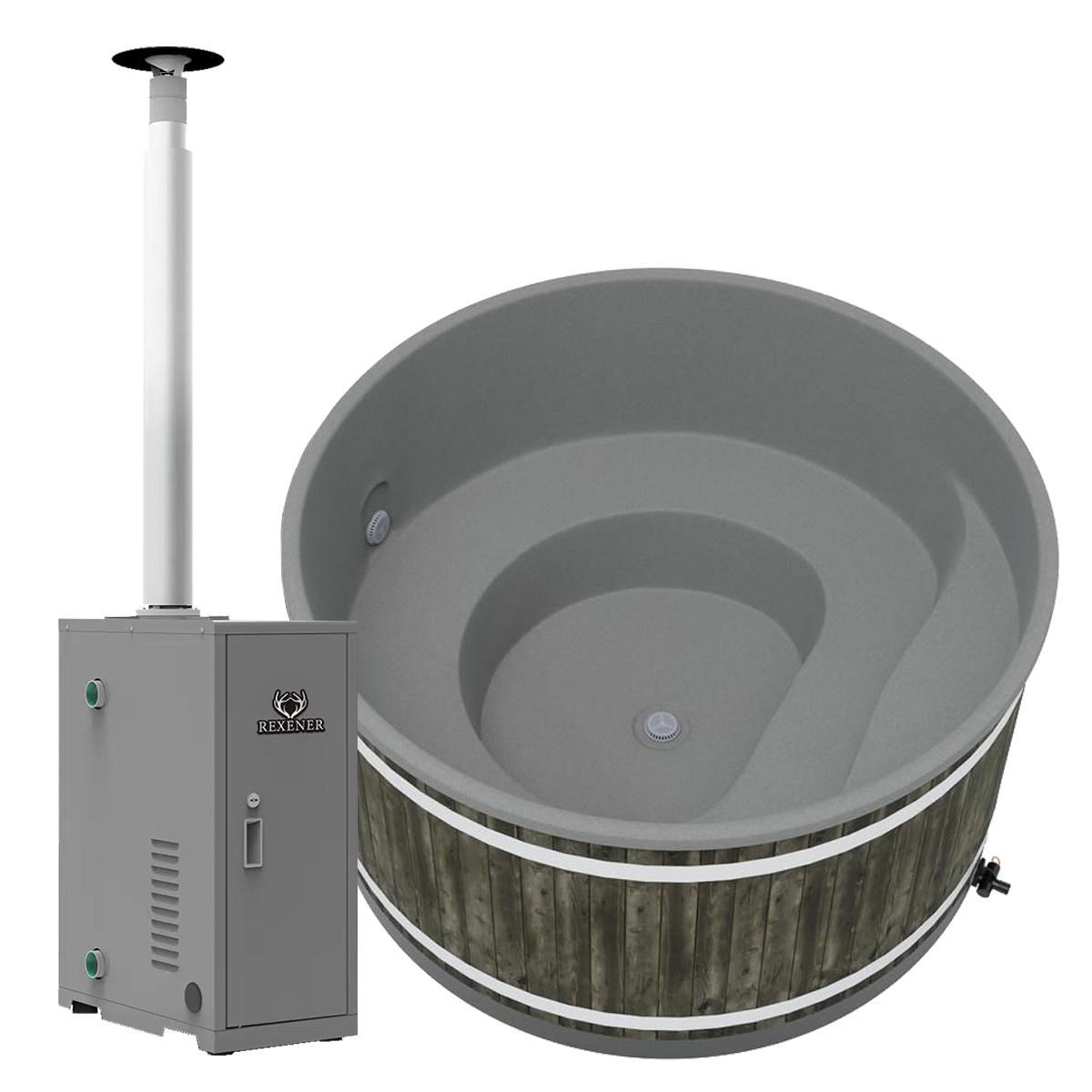 Kunststoff Badefass Family L (Ø 200 cm) mit Rexener Bioheater