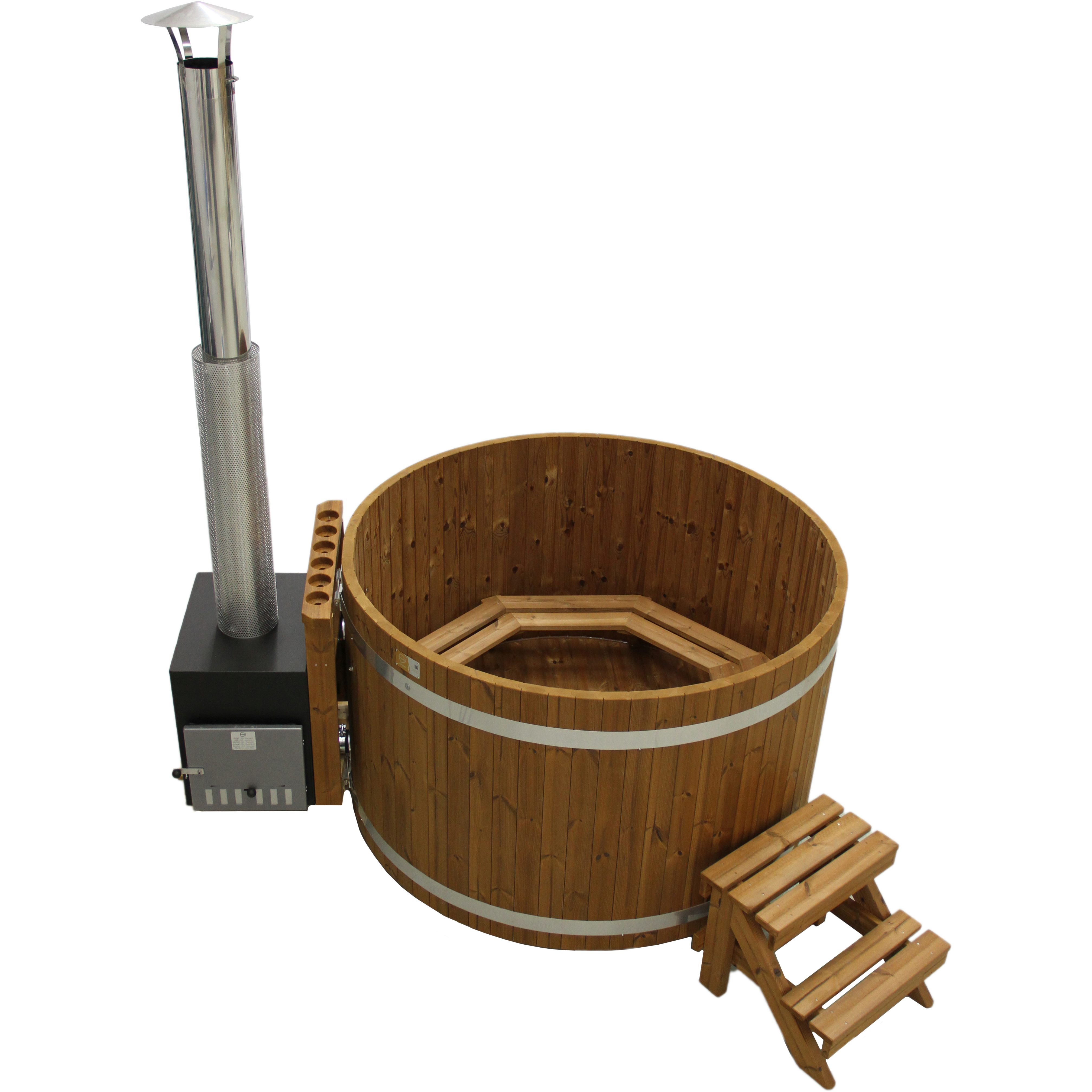 Holz Badezuber Woody M Thermoholz mit Ofen Cube