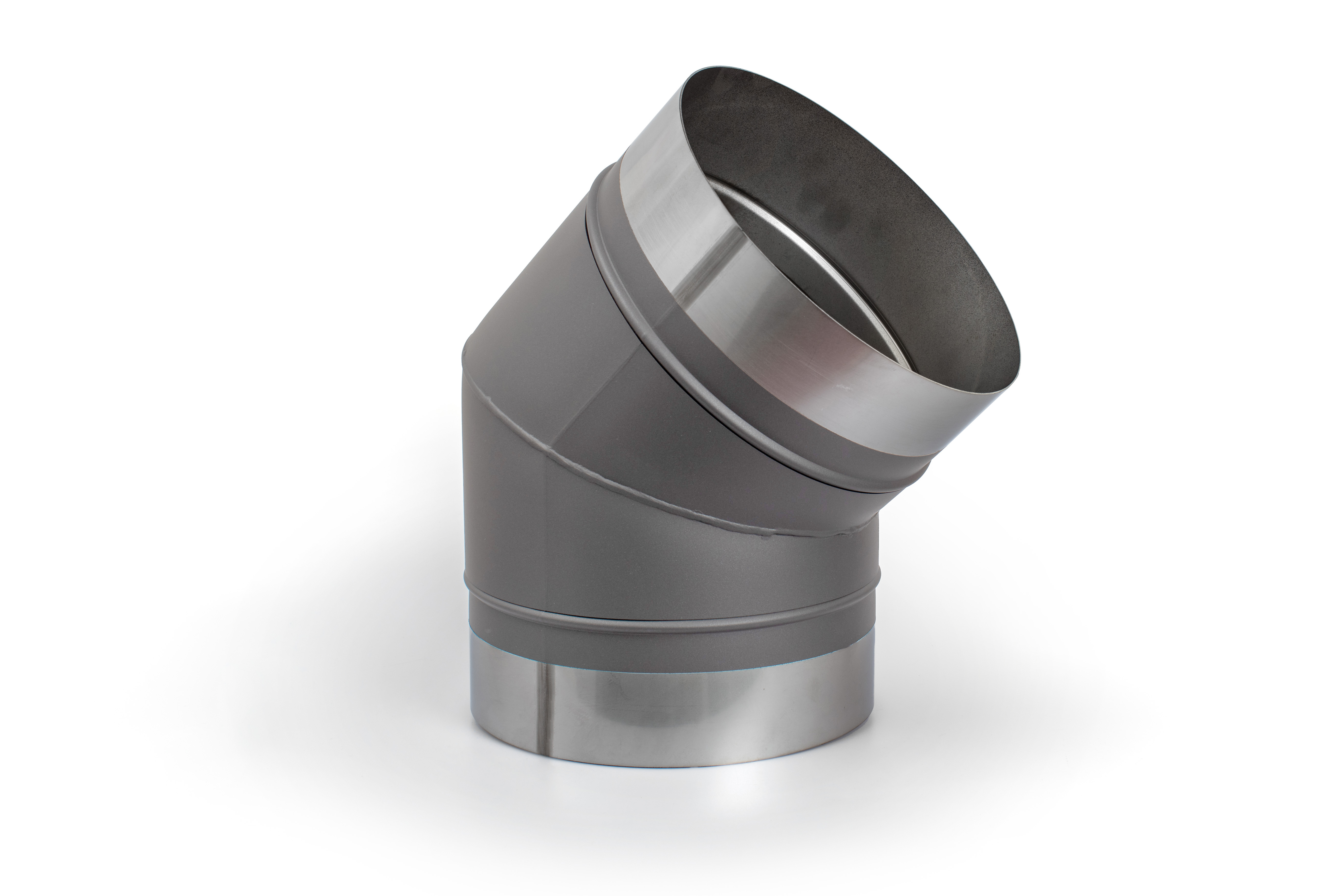 HERMAPRO 45° Schornstein Bogen für Vario 80 - Silbergrau