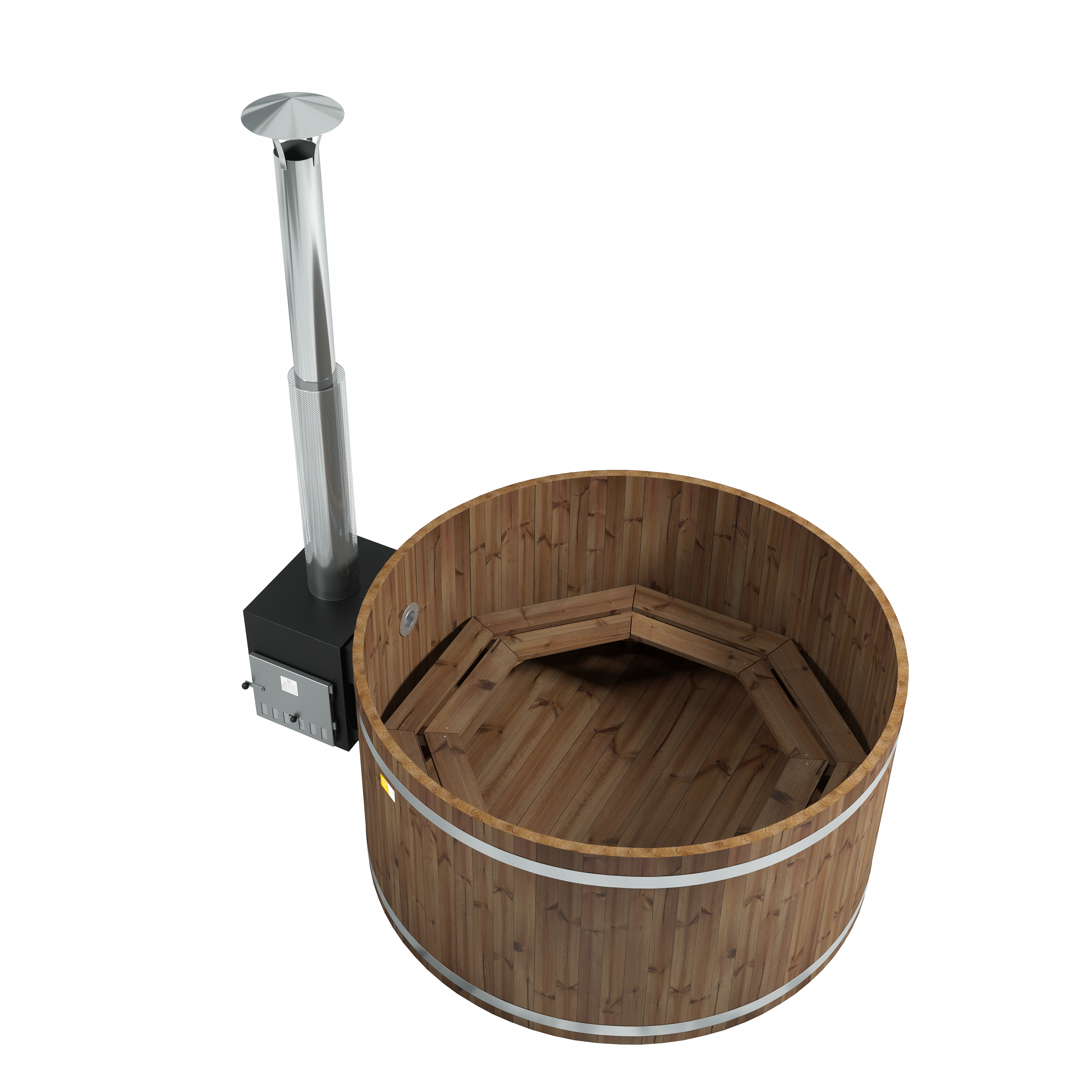 Holz Badezuber Woody L Thermoholz mit Ofen Cube