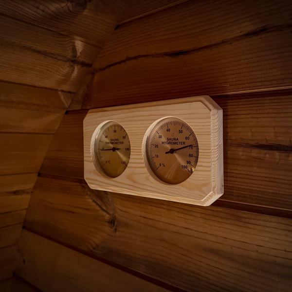 Thermoholz Fass Sauna Ø 2,25 m x 2,60 m inkl. Holzofen HUUM Flow Mini