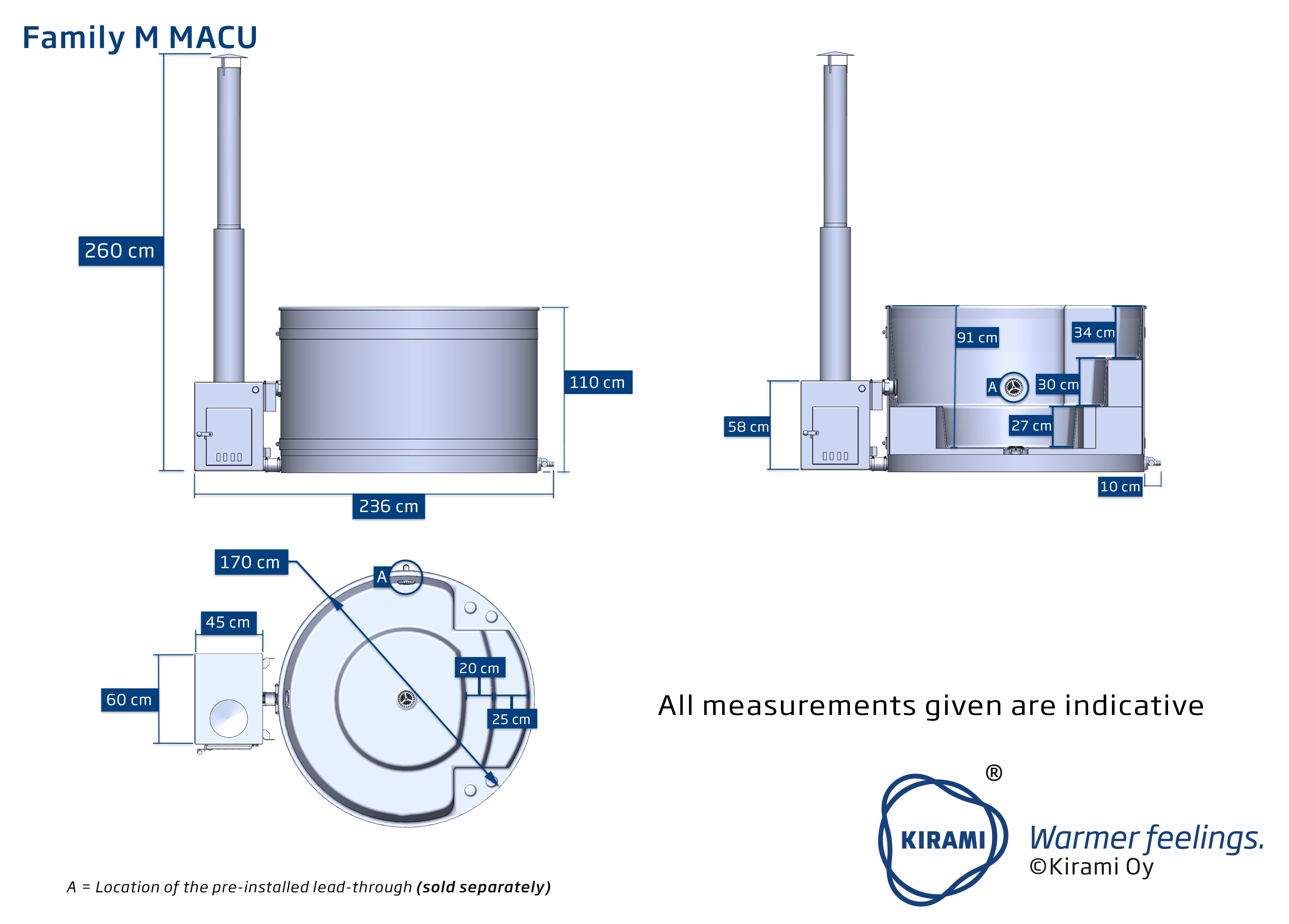 Kunststoff Hottub Family Tub M (Ø 170 cm) Red Cedar
