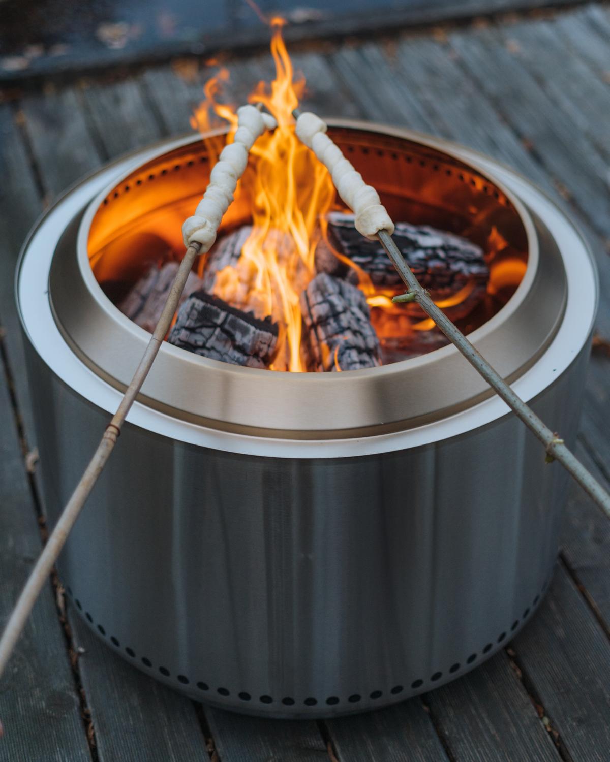 Solo Stove Fire Pit Yukon 2.0 mit Standfuß - Stainless Steel - Feuerschale - Feuerstelle - Feuertonn
