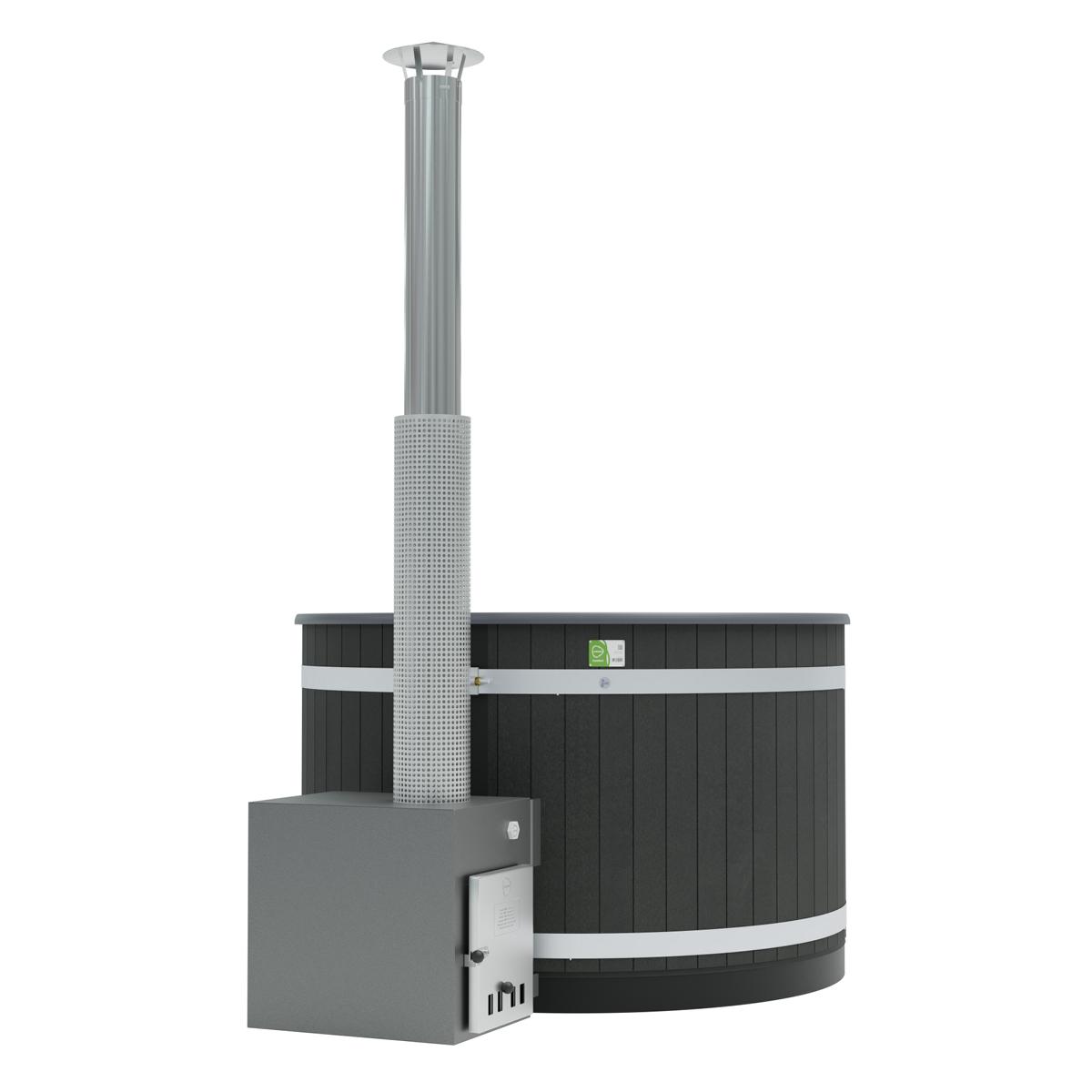 Kunststoff Badefass Steady M (Ø 170 cm) Eco Plank (Nachtschwarz)